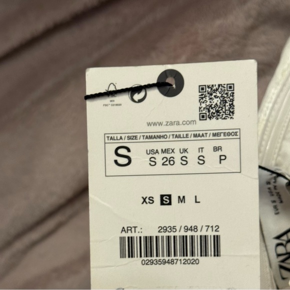 Zara Seamed Bustier Top in White size Small - Picture 2 of 4